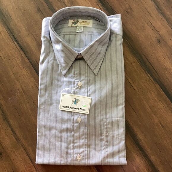 NWT Men’s Vintage Hart Schaffner & Marx Imported Cotton Button Down Shirt XL - Picture 1 of 4